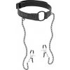 Fetish Submissive O Ring Gag & Nipple Clips Vegan Leather