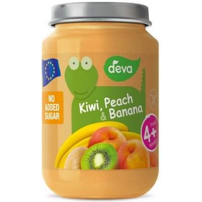 DEVA Ovocný príkrm Kiwi Broskyňa a Banán od 4.mesiaca 200 g