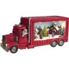 Dekorácia MagicHome Vianoce, Vianočný kamión, 6 LED biela, polyresin, 3xAA, interiér, 33x10x15 cm
