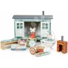 Drevená chatka pre myšičky Secret Meadow Shepherds Hut Tender Leaf Toys z rozprávky Merrywood Tales s 3 figúrkami