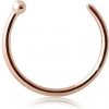 Šperky eshop - Piercing do nosa z ružového 9K zlata - lesklý krúžok ukončený guličkou S1GG205.21 - Hrúbka x priemer: 0,6 mm x 6 mm