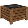 Vingo drevený záhradný truhlík štvorcový - hnedý, 38 x 38 x 25 cm