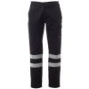 PAYPER WORKER REFLEX 001258-0331 / Reflexné pracovné nohavice do pása - total black 4XL