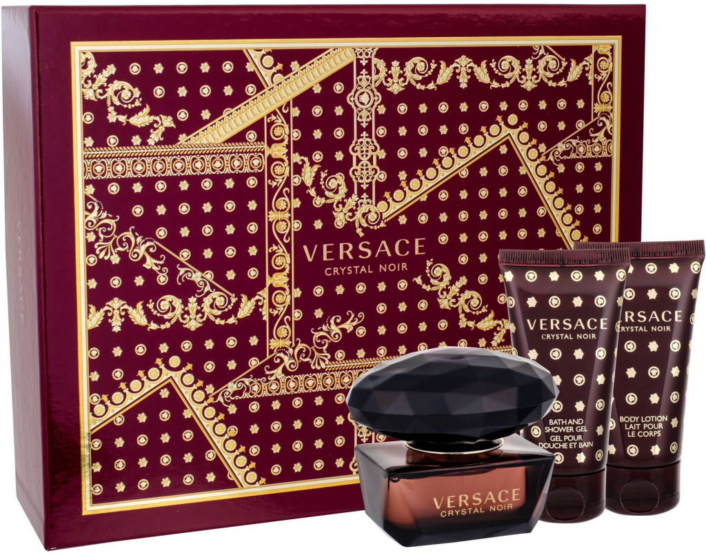 Versace Crystal Noir pre ženy EDT 50 ml + telové mlieko 50 ml + sprchový gél 50 ml darčeková sada