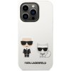 Púzdro Karl Lagerfeld Apple iPhone 14 Pro Max Karl and Choupette Liquid Silicone biele