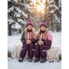 Dievčenská čiapka s brmbolcom Color Kids - fialová Veľkosť: 56