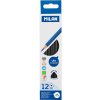 Pastelky MILAN Ergo Grip trojhranné 12 ks, Black
