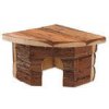 Domek SMALL ANIMAL Rohový dřevěný s kůrou 16 x 16 x 11 cm