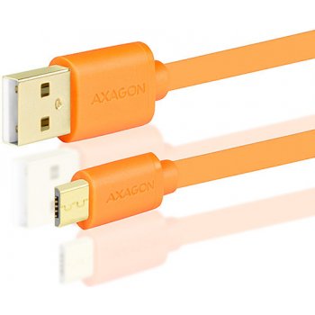 Axagon BUMM-AM10QO Micro USB 2A, 1m, oranžový