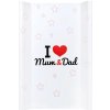 New Baby Prebaľovacia podložka I Love Mum and Dad 50x80 cm - biela