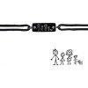 Šnúrkový minimalistický Glosery náramok RODINKA - personalizovaný, chirurgická oceľ, šnúrka 1,5mm Obvod zápästia: S 16-17 cm, Šnúrka: sv. fialová, Prívesok: zlatý