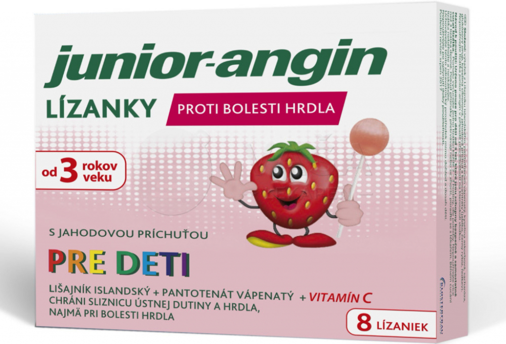 Junior angin lízanky jahoda 8 ks