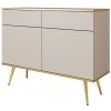 ArtPS Komoda BIJOU KSZ-107 | béžová / zlaté nohy