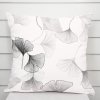 Biante Bavlnená obliečka na vankúš Sandra SA-512 Sivo-biele ginkgo listy na bielom 40 x 40 cm