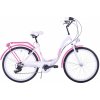 KOZBIKE Mestský bicykel KOZ15 7 prevodový Bielo ružový 26