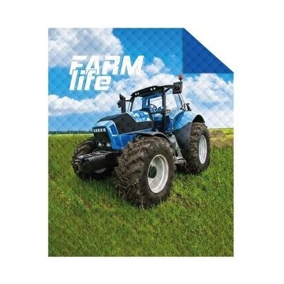 Detexpol přehoz na postel Traktor blue farm 170 x 210 cm