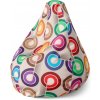Sablio Sedací vak Pear Farebné špirály - 140 x 100 x 25 cm