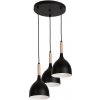 Luminex | Luster na lanku NOAK WOOD 3xE27/15W/230V čierna/buk | LU1192