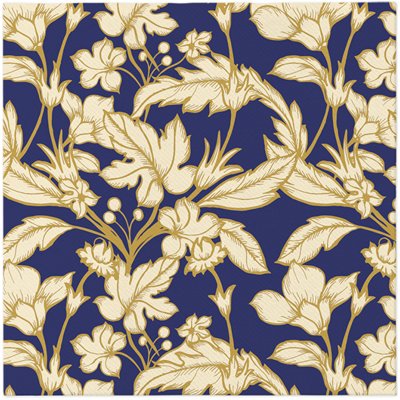 Airland Obrúsky Paw Beautiful Floral Pattern dark Blue 40x40 cm