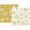 Airlaid Obrúsky 12ks Snowflakes gold-white 40x40cm