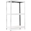Policový regál Trestles RH 1500x1000x450, nosnosť 1050 kg, 3 police Farba: pozink, Typ police: biela HDF 5 mm
