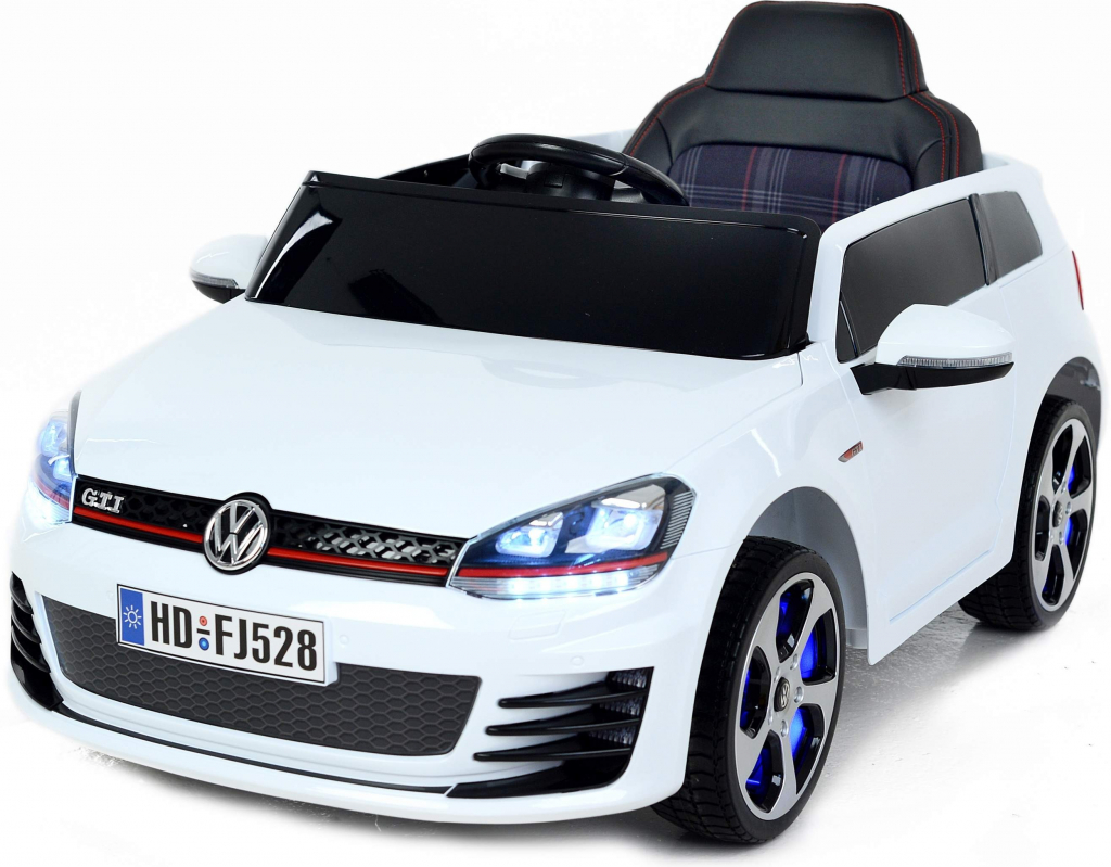 Beneo elektrické autíčko Volkswagen Golf GTI lakované 12V čalúnené sedadlo  Eva kolesá 24 GHz dialkové ovládanie SD karta 2 X motor orginal licencia  biela od 189 € - Heureka.sk