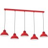 Luminex | Luster na lanku SVEN 5xE27/15W/230V červená | LU9229