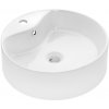 Invena Rondi, okrúhle keramické umývadlo na dosku 470x470x155 mm, biela lesklá, INV-CE-21-001-W