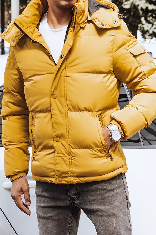 DStreet pánska bunda zimná prešívaná WINA žltá tx4180