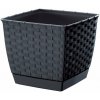 PlasticFuture Květináč Ratolla Square antracit, 14,5 cm