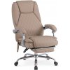 Elite Masážne kancelárske kreslo GIORGIO, béžová ekokoža