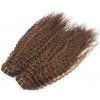 Kučeravý clip in maxi set 53cm pravé ľudské vlasy - REMY 200g - stredne hneda