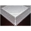 Dekoračný obrus biely s kvetinami a čipkou Šírka 85 cm | Dĺžka 85 cm biela