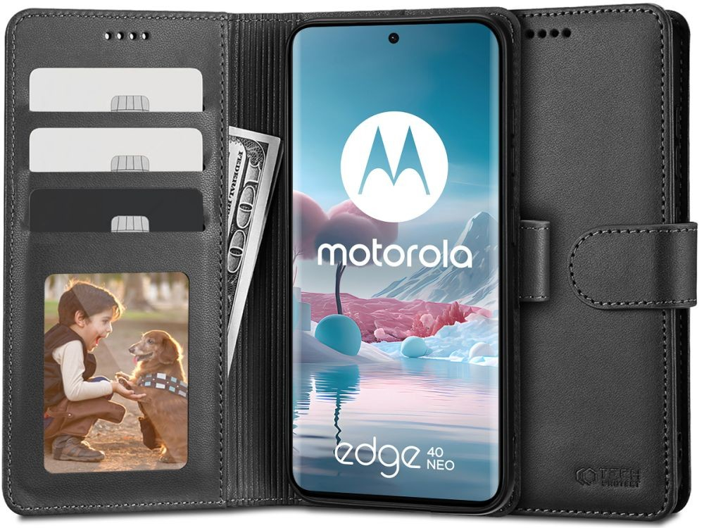 TECH-PROTECT WALLET MOTOROLA EDGE 40 NEO Čierny