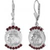 Česká mincovna Strieborné náušnice ISABELLA s českými granátmi 5 g