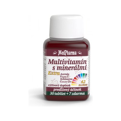 MedPharma Multivitamín s minerálmi 42 zložiek + extra C, Q10, 37 tbl