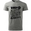1956 v kocke - Klasické pánske tričko vyššej gramáže - 3XL ( Tmavosivý melír )