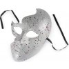 Benátska maska - škraboška - 1 ks 1 strieborná