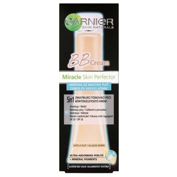 Garnier Skin Naturals BB krém Miracle Skin Perfector Zmatňujúca tónovacia starostlivosť 5v1 svetlej pleti pre zmiešanú až mastnú pleť 40 ml