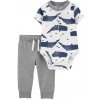 CARTER'S Set 2dielny tepláky, body kr. rukáv Grey Whale chlapec NB/ veľ. 56 1N052110_NB
