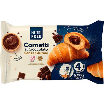 Nutri Free Cornetti Bezlepkové maslové rohlíky s čokoládovou náplňou (240g)