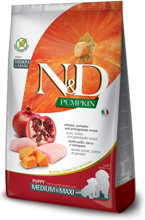 N&D dog GF Pumpkin Puppy Medium & maxi chicken & pomegranate 3 x 12 kg