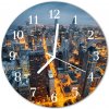 Nástenné sklenené hodiny Noc mesta fi 30 cm