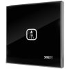 Sanela - Elektronické dotykové ovládanie sprchy s elektronikou ALS pre jednu vodu, farba skla REF 9005 čierna, podsvietenie biele, 24 V DC