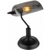 GLOBO 2491B ANTIQUE stolná lampička V370mm 1xE27 matná čierna, dymová