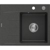 Mexen Ben, 1-komorový granitový drez 600x500x190 mm, pravý + chrómový sifón, čierna škvrnitá, 6523605000-76