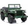 Lean Cars Elektrické autíčko Retro vojenské vozidlo 4x4 158cm x 80cm x 82cm motor 4x45W batéria 12V / 14A zelená