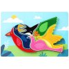 Drevené puzzle Vtáčik - skladačka Montessori
