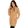 Litex dámske mikinové šaty 7E253 světle hnědá