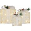 LED darčeky s ozdobou, 3 veľkosti, vnútorné, teplá biela